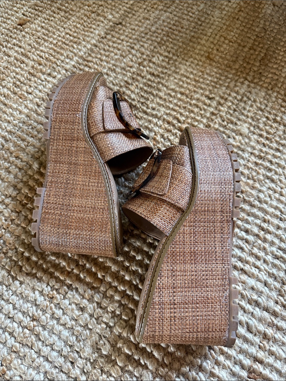 ⚜️ SAM EDELMAN LIVI PLATFORM WEDGE SIZE 8 TAN/BROWN ⚜️ - Picture 6 of 10